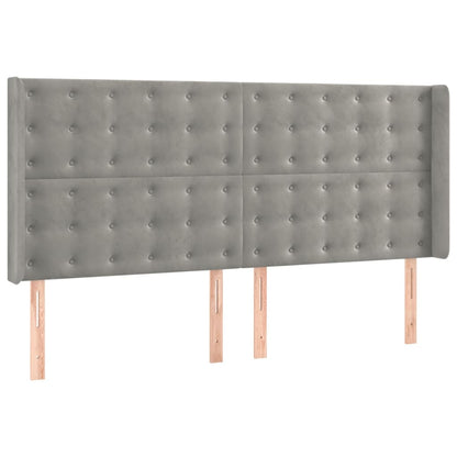 Letto a Molle Materasso e LED Grigio Chiaro 180x200 cm Velluto | homemem39