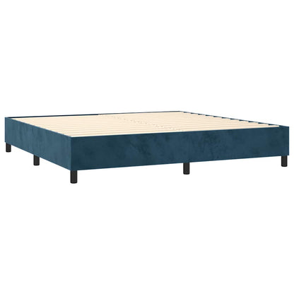 Letto a Molle con Materasso e LED Blu Scuro 200x200 cm | homemem39