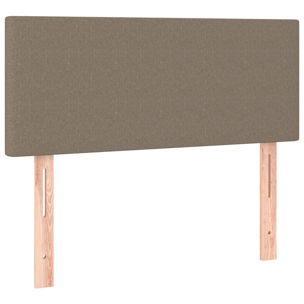 Letto a Molle con Materasso e LED Tortora 90x190 cm in Tessuto