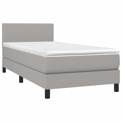 Letto a Molle Materasso e LED Grigio Chiaro 90x200 cm Tessuto - homemem39