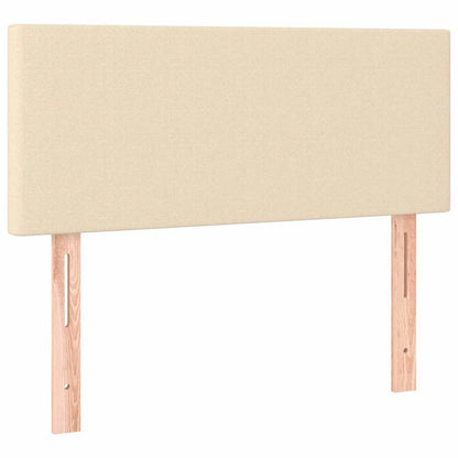 Letto a Molle con Materasso e LED Crema 100x200cm in Tessuto