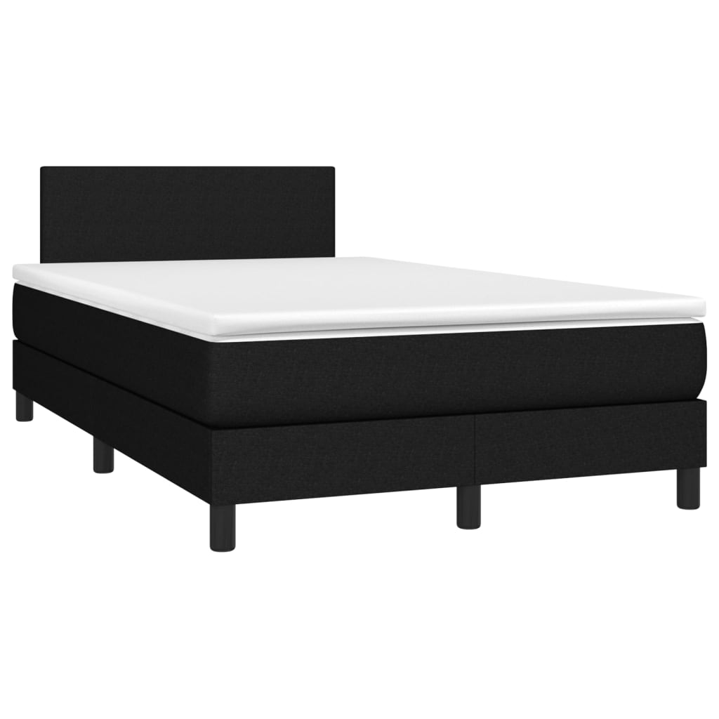 Letto a Molle con Materasso e LED Nero 120x200cm in Tessuto - homemem39