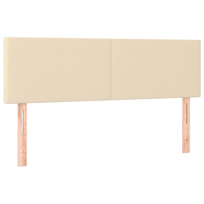 Letto a Molle con Materasso e LED Crema 140x200 cm in Tessuto