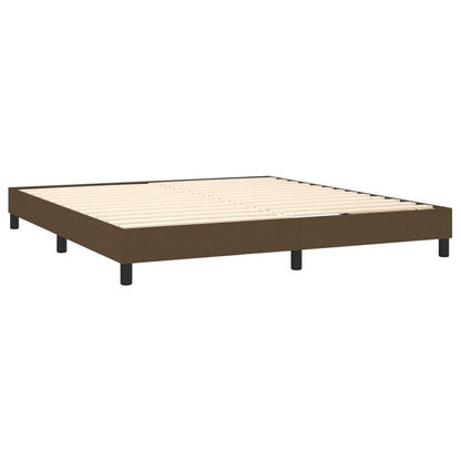Letto a Molle Materasso e LED MarroneScuro 180x200cm in Tessuto | homemem39