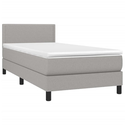 Letto a Molle Materasso e LED Grigio Chiaro 80x200 cm Tessuto | homemem39