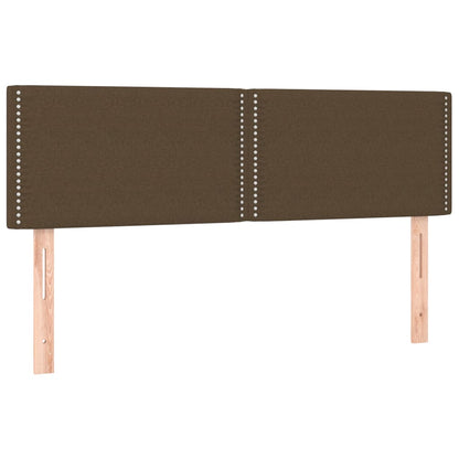 Letto a Molle Materasso e LED MarroneScuro 140x190cm in Tessuto | homemem39