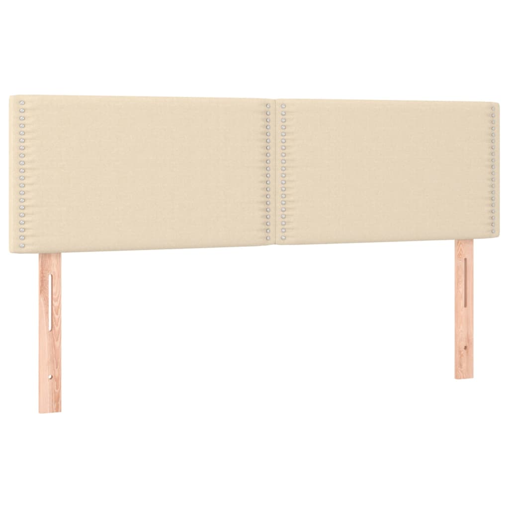 Letto a Molle con Materasso e LED Crema 140x200 cm in Tessuto
