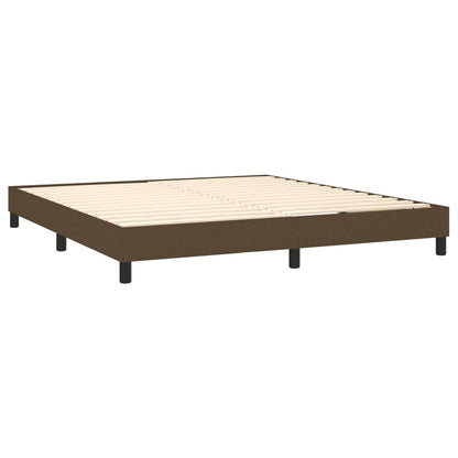 Letto a Molle Materasso e LED MarroneScuro 180x200cm in Tessuto | homemem39