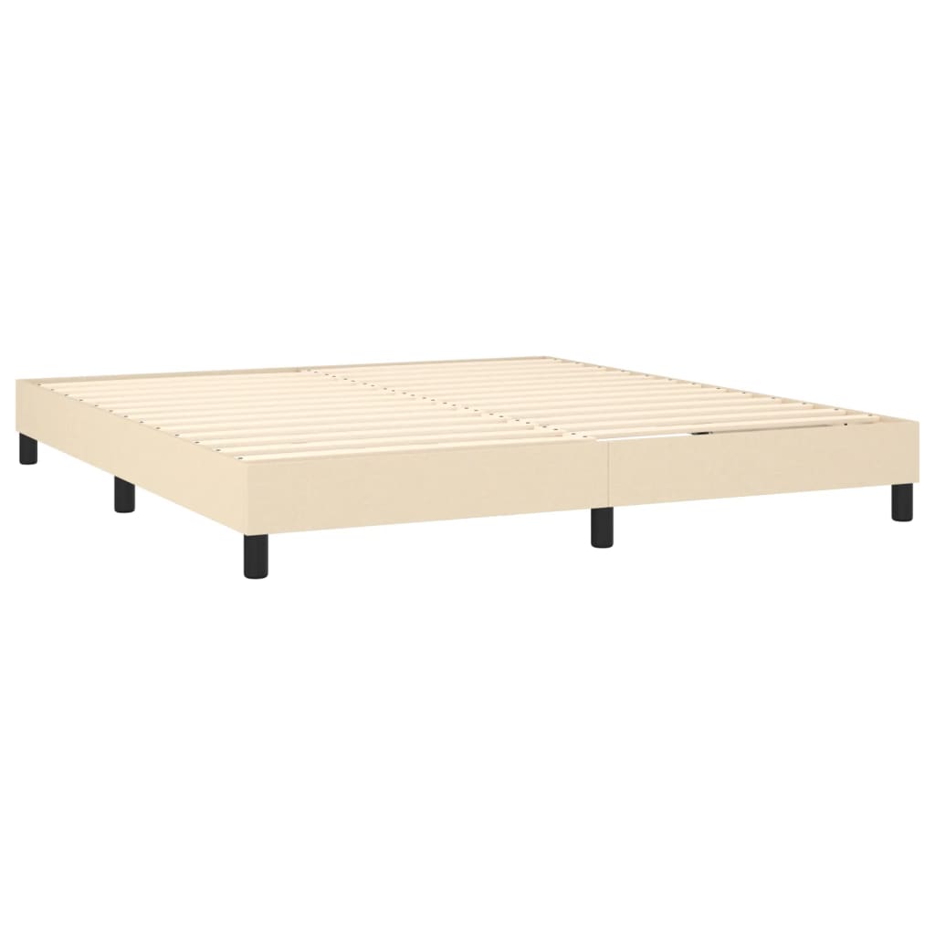 Letto a Molle con Materasso e LED Crema 180x200 cm in Tessuto - homemem39