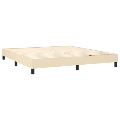 Letto a Molle con Materasso e LED Crema 180x200 cm in Tessuto - homemem39