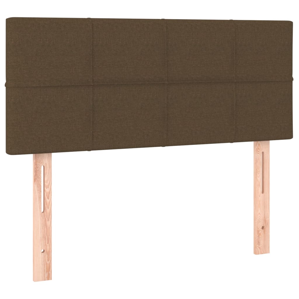 Letto a Molle Materasso e LED Marrone Scuro 90x190cm in Tessuto - homemem39