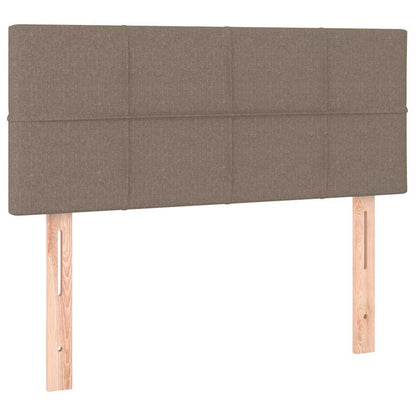 Letto a Molle con Materasso e LED Tortora 90x190 cm in Tessuto