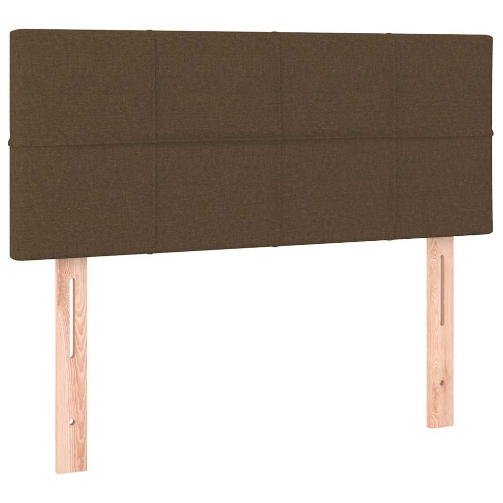Letto a Molle Materasso e LED Marrone Scuro 120x200 cm Tessuto