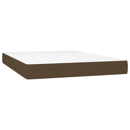 Letto a Molle Materasso e LED MarroneScuro 140x190cm in Tessuto | homemem39