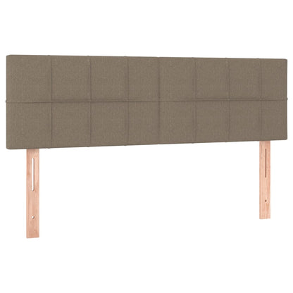 Letto a Molle con Materasso e LED Tortora 140x200 cm in Tessuto