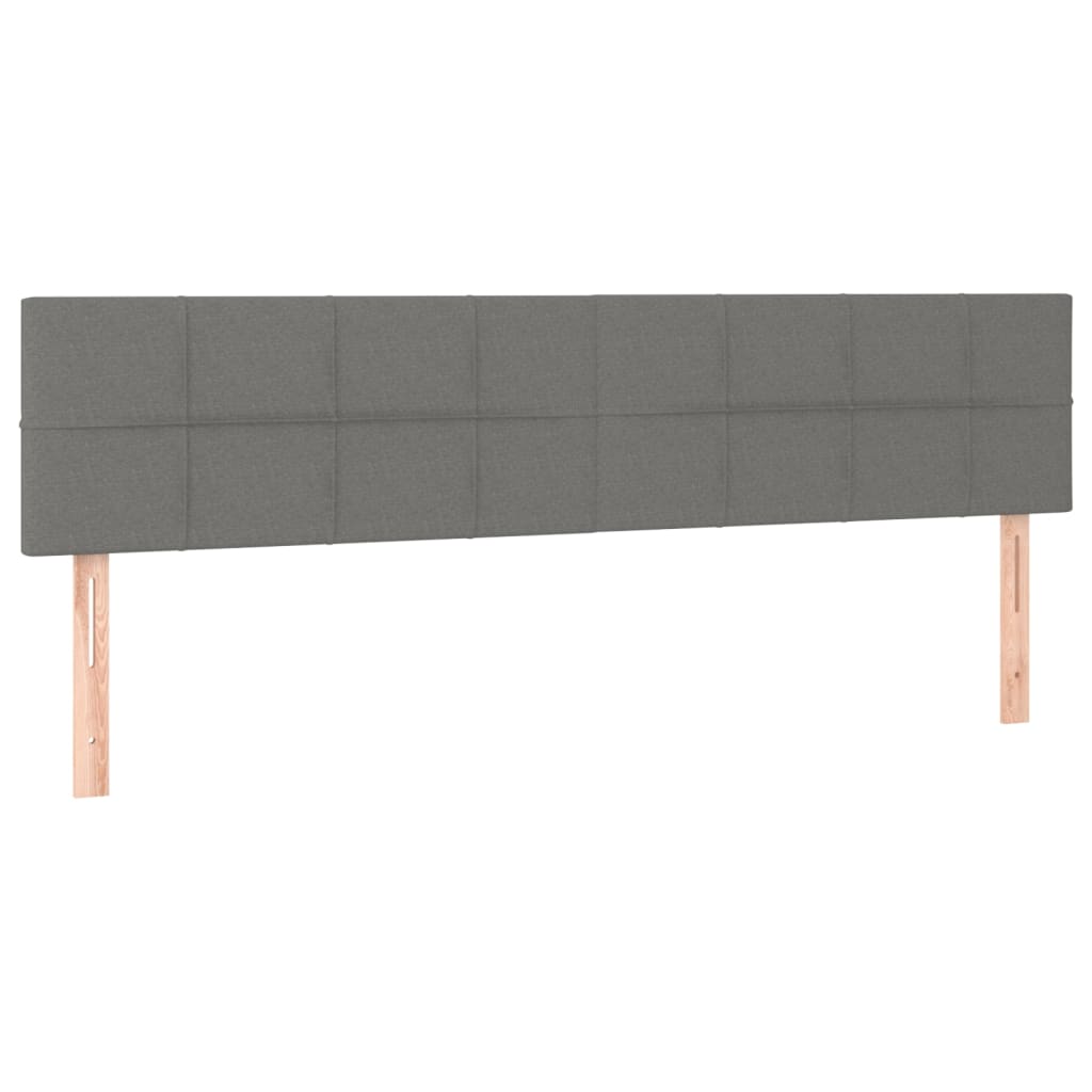 Letto a Molle Materasso e LED Grigio Scuro 160x200cm in Tessuto - homemem39