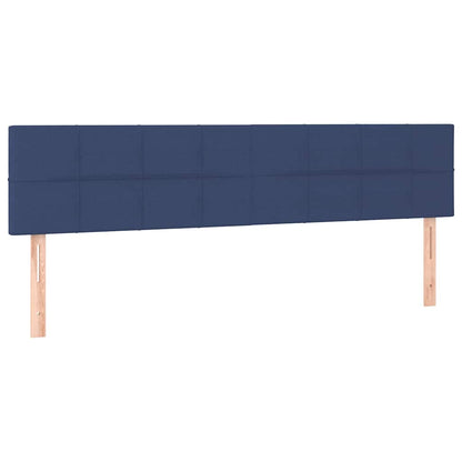 Letto a Molle con Materasso e LED Blu 160x200 cm in Tessuto