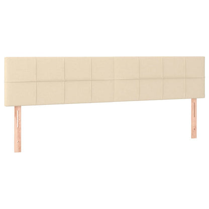 Letto a Molle con Materasso e LED Crema 180x200 cm in Tessuto
