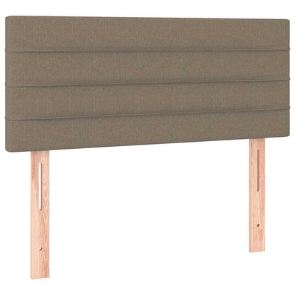 Letto a Molle con Materasso e LED Tortora 90x190 cm in Tessuto