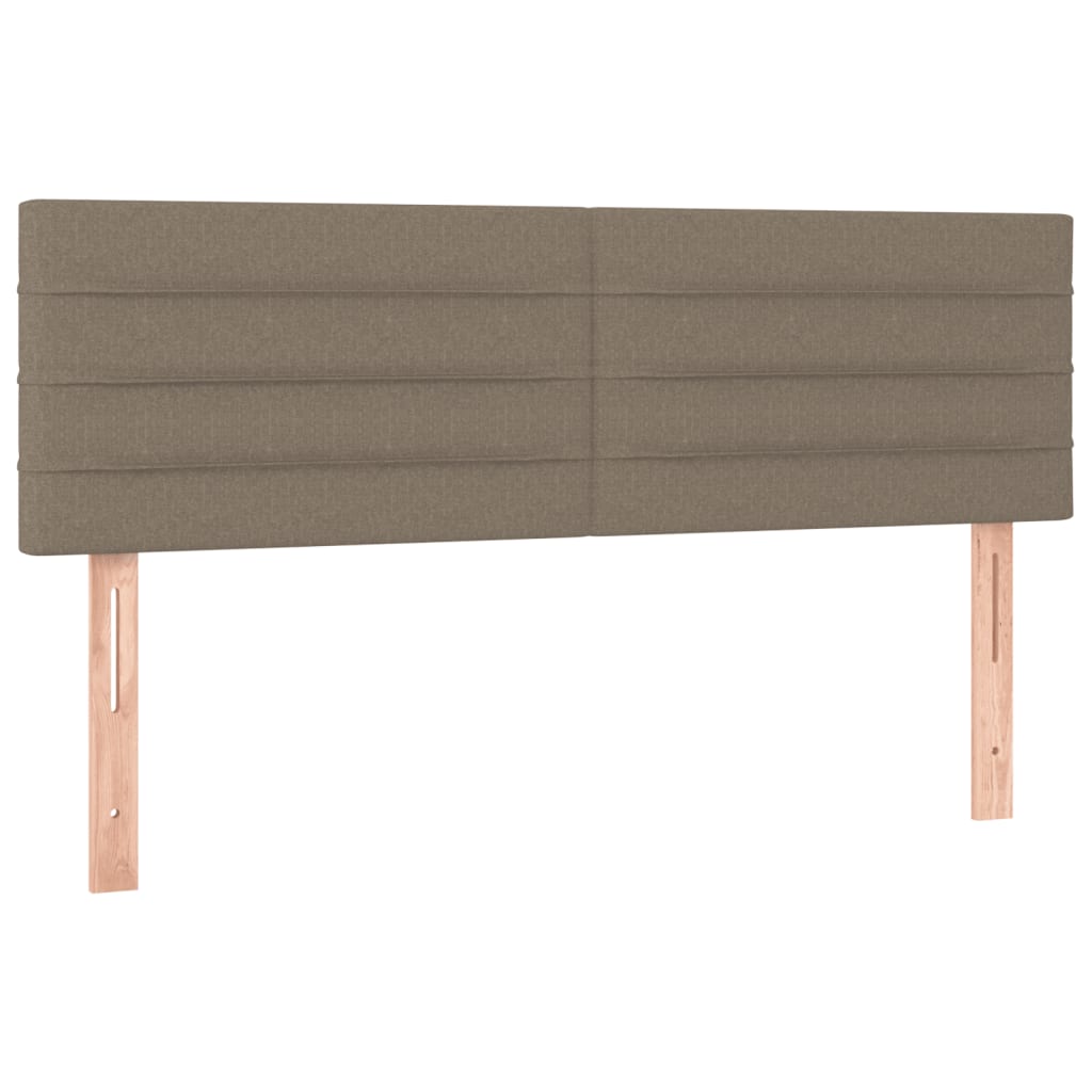 Letto a Molle con Materasso e LED Tortora 140x190 cm in Tessuto
