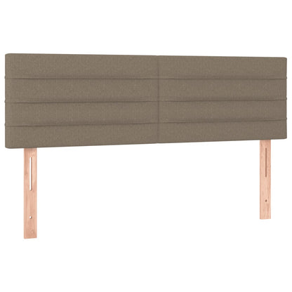 Letto a Molle con Materasso e LED Tortora 140x190 cm in Tessuto