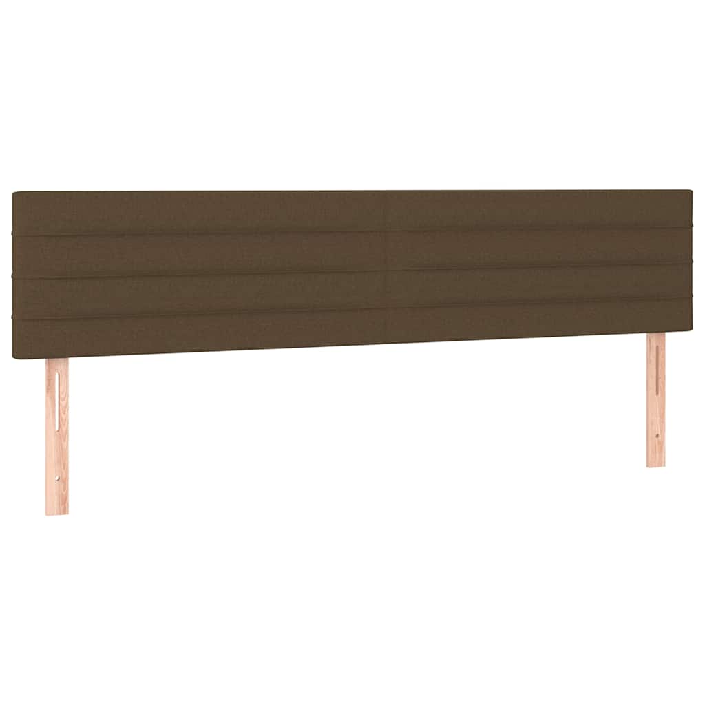 Letto a Molle Materasso e LED MarroneScuro 200x200cm in Tessuto