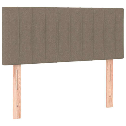 Letto a Molle con Materasso e LED Tortora 90x190 cm in Tessuto
