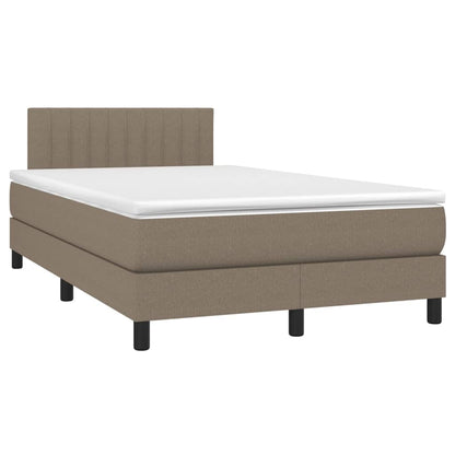 Letto a Molle con Materasso e LED Tortora 120x200cm in Tessuto | homemem39