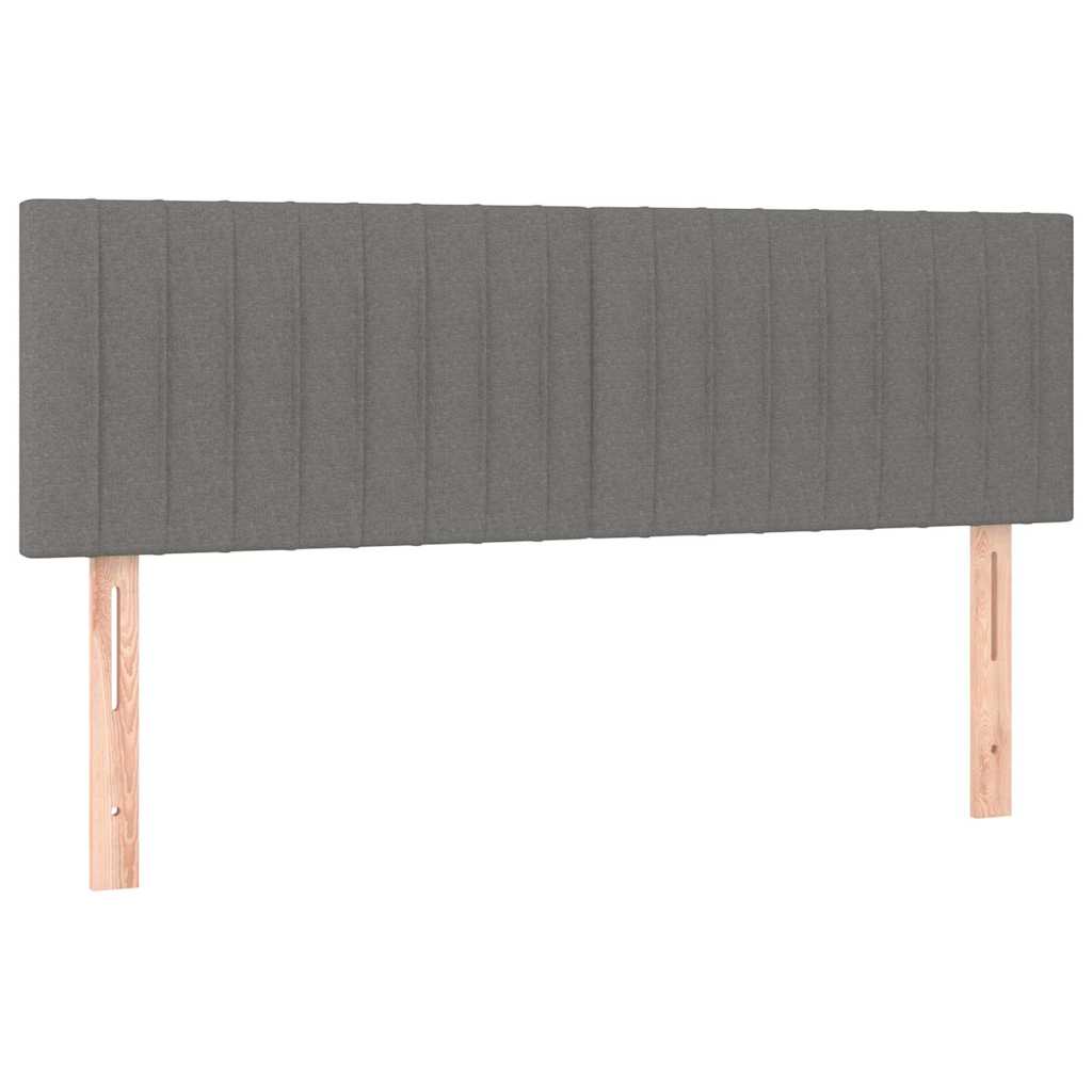 Letto a Molle Materasso e LED Grigio Scuro 140x190cm in Tessuto