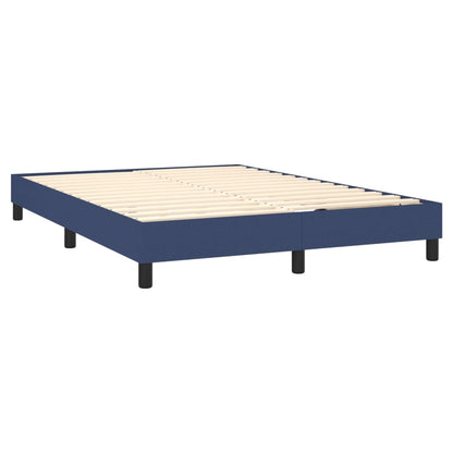 Letto a Molle con Materasso e LED Blu 140x190 cm in Tessuto - homemem39