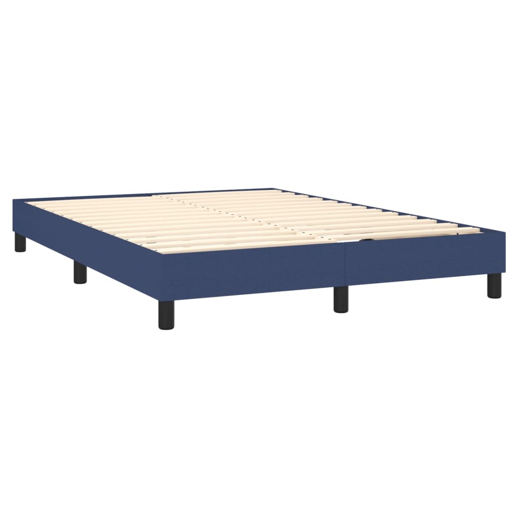 Letto a Molle con Materasso e LED Blu 140x200 cm in Tessuto - homemem39