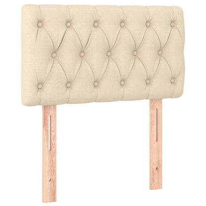 Letto a Molle con Materasso e LED Crema 80x200 cm in Tessuto - homemem39