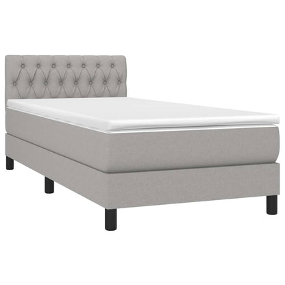 Letto a Molle Materasso e LED Grigio Chiaro 90x190 cm Tessuto - homemem39