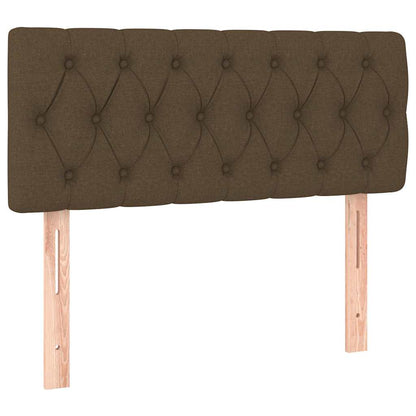 Letto a Molle Materasso e LED Marrone Scuro 90x190cm in Tessuto