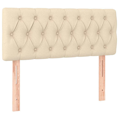 Letto a Molle con Materasso e LED Crema 90x190 cm in Tessuto