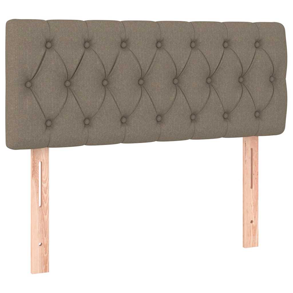 Letto a Molle con Materasso e LED Tortora 90x200 cm in Tessuto