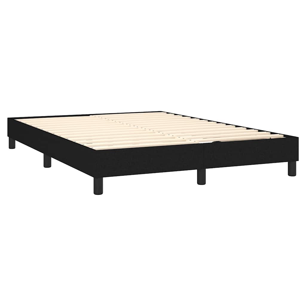 Letto a Molle con Materasso e LED Nero 140x200 cm in Tessuto | homemem39