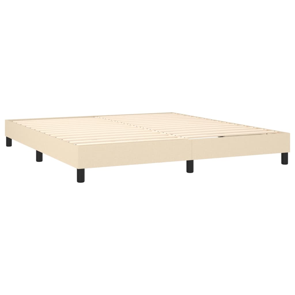 Letto a Molle con Materasso e LED Crema 180x200 cm in Tessuto | homemem39