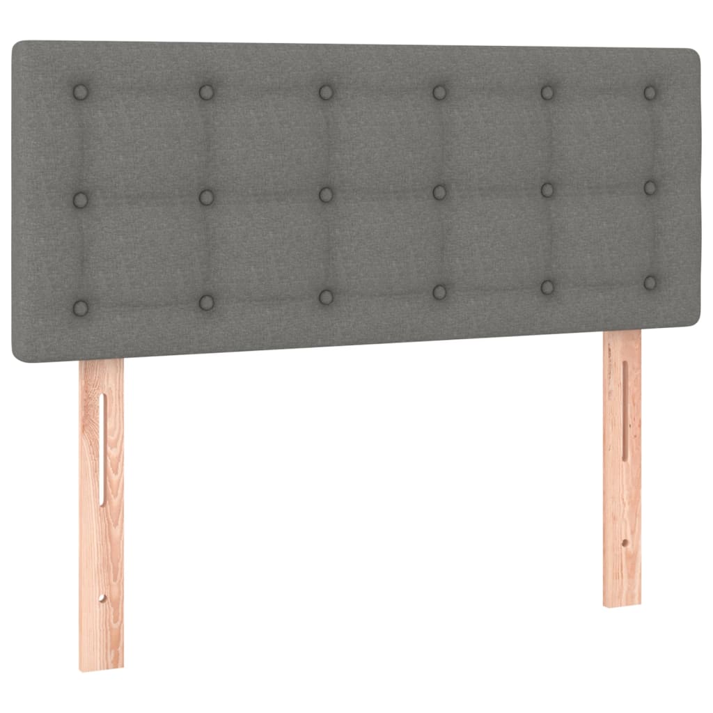 Letto a Molle Materasso e LED Grigio Scuro 90x190 cm in Tessuto - homemem39