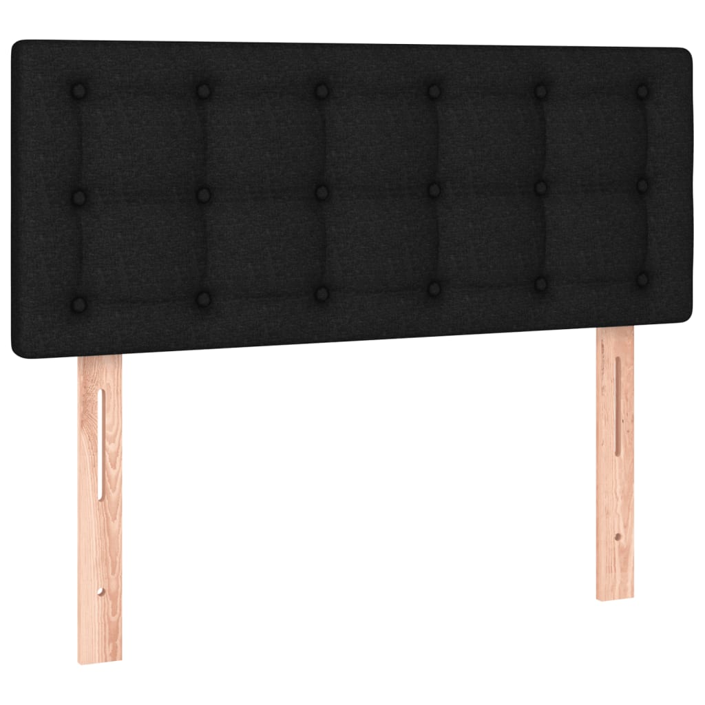 Letto a Molle con Materasso e LED Nero 90x200 cm in Tessuto - homemem39