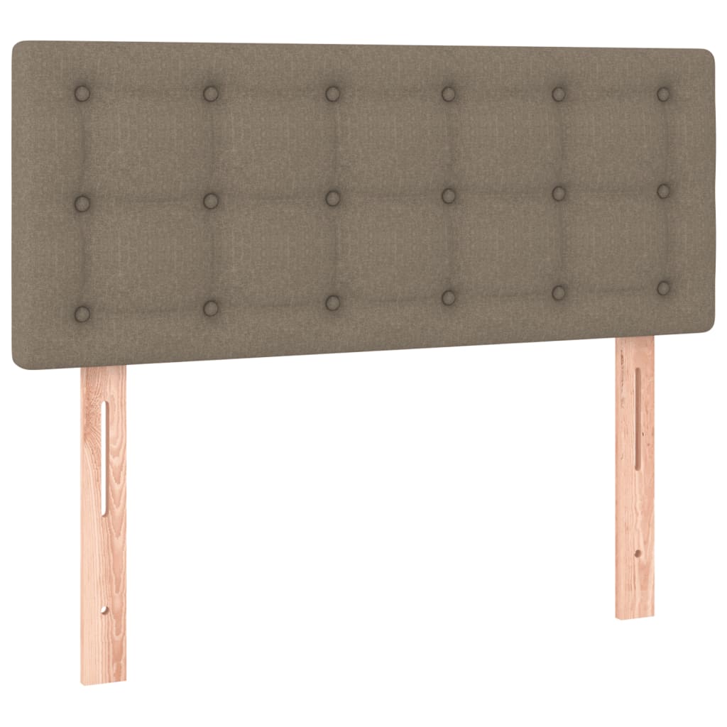 Letto a Molle con Materasso e LED Tortora 100x200cm in Tessuto - homemem39