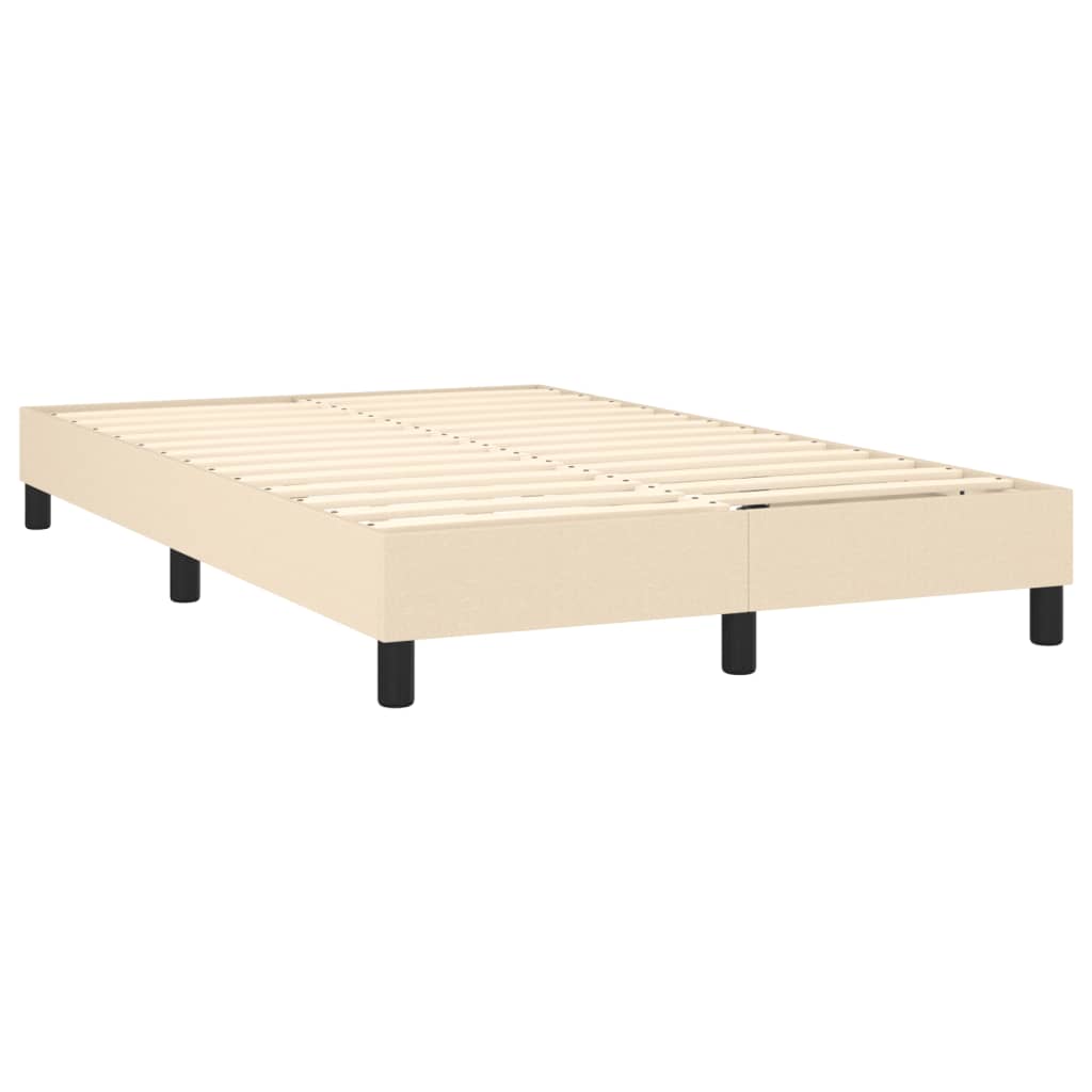 Letto a Molle con Materasso e LED Crema 120x200cm in Tessuto - homemem39