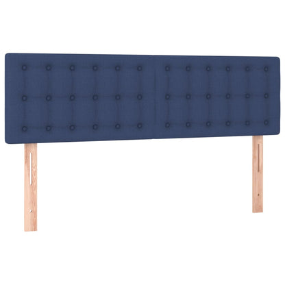 Letto a Molle con Materasso e LED Blu 140x190 cm in Tessuto