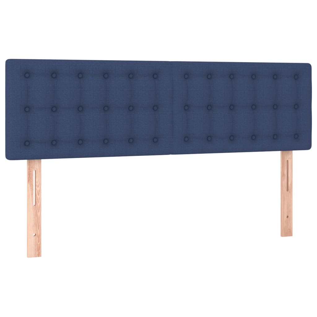 Letto a Molle con Materasso e LED Blu 140x200 cm in Tessuto | homemem39
