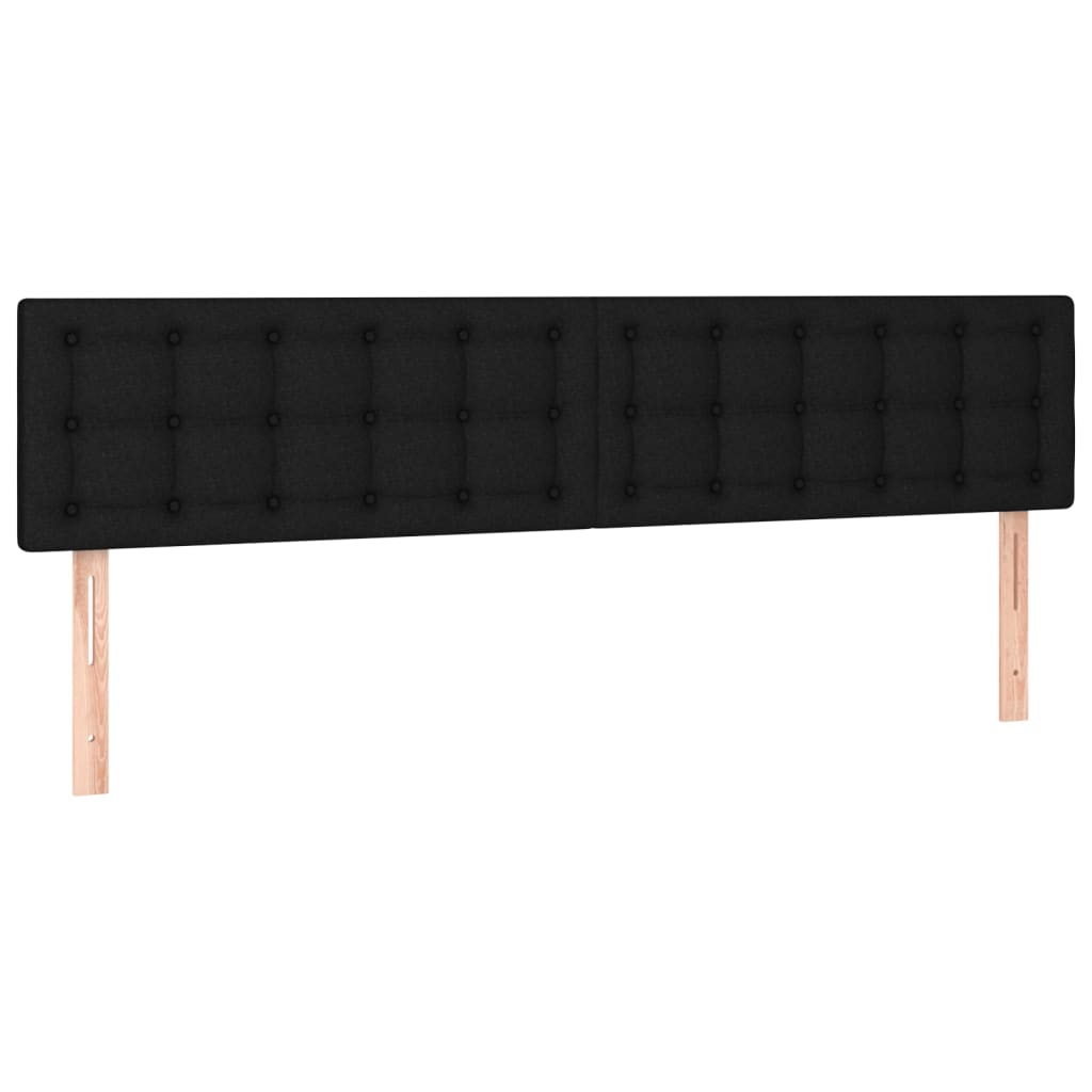 Letto a Molle con Materasso e LED Nero 160x200 cm in Tessuto | homemem39