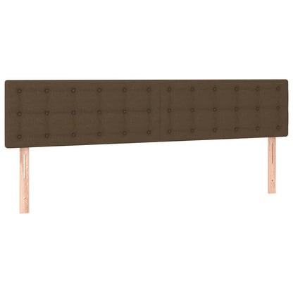 Letto a Molle Materasso e LED Marrone Scuro 160x200 cm Tessuto
