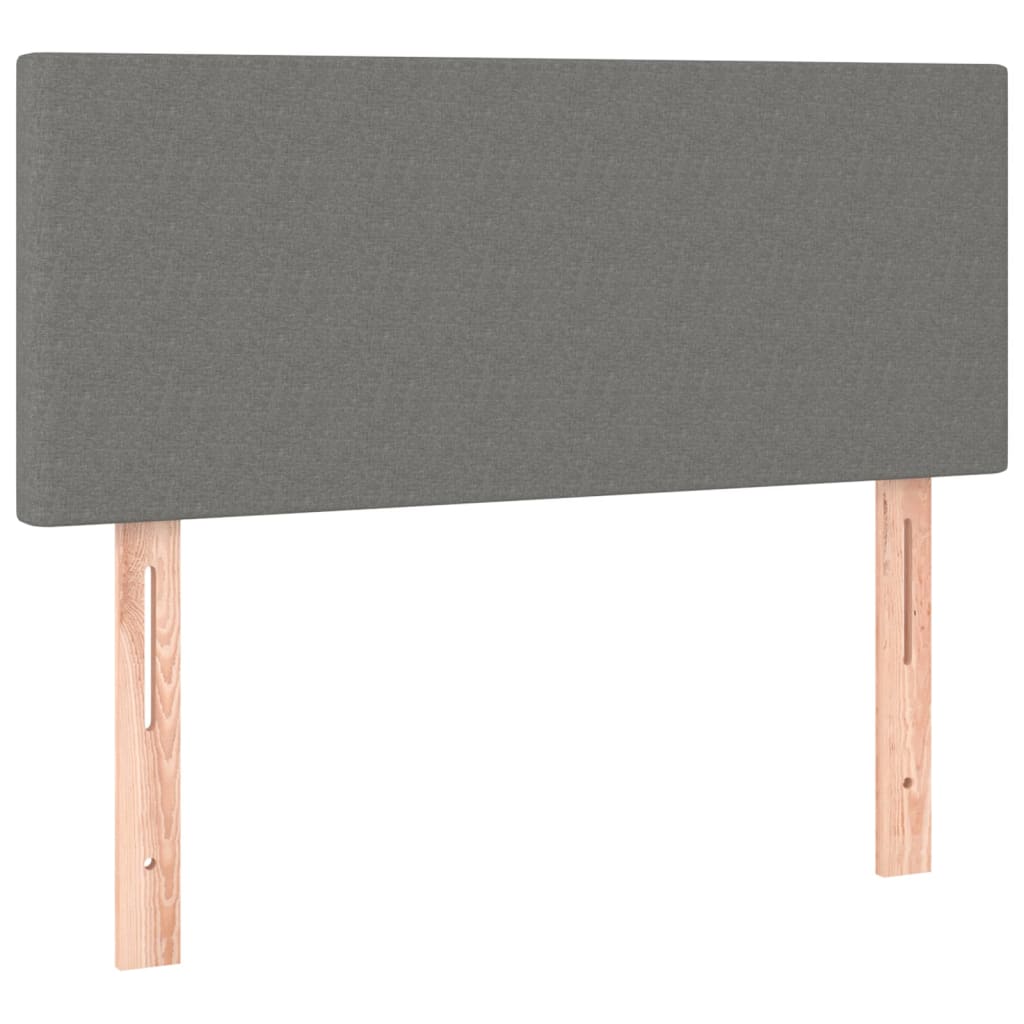 Letto a Molle Materasso e LED Grigio Scuro 80x200 cm in Tessuto