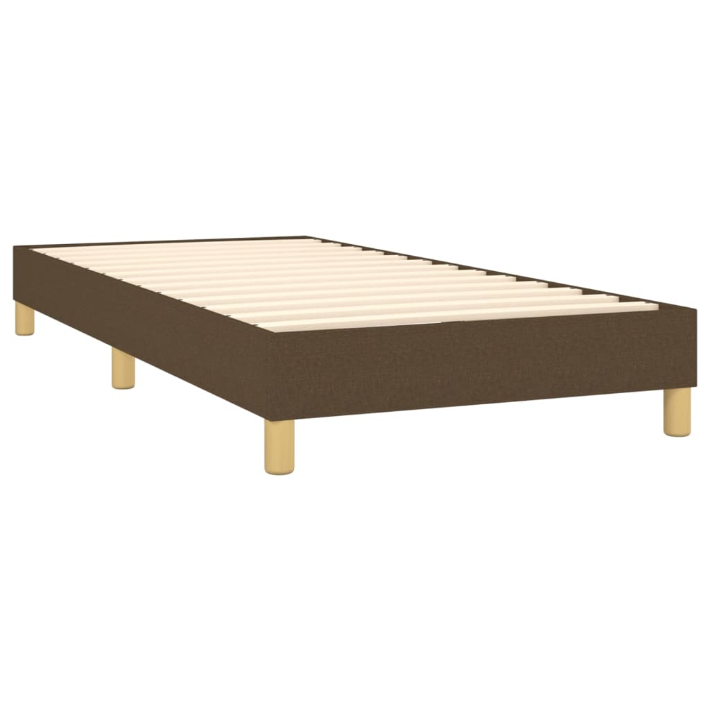 Letto a Molle Materasso e LED Marrone Scuro 80x200cm in Tessuto | homemem39