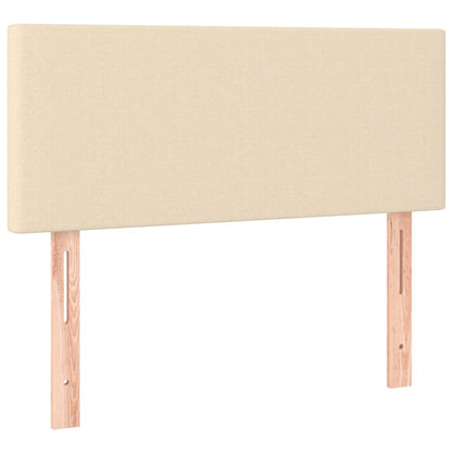 Letto a Molle con Materasso e LED Crema 80x200 cm in Tessuto