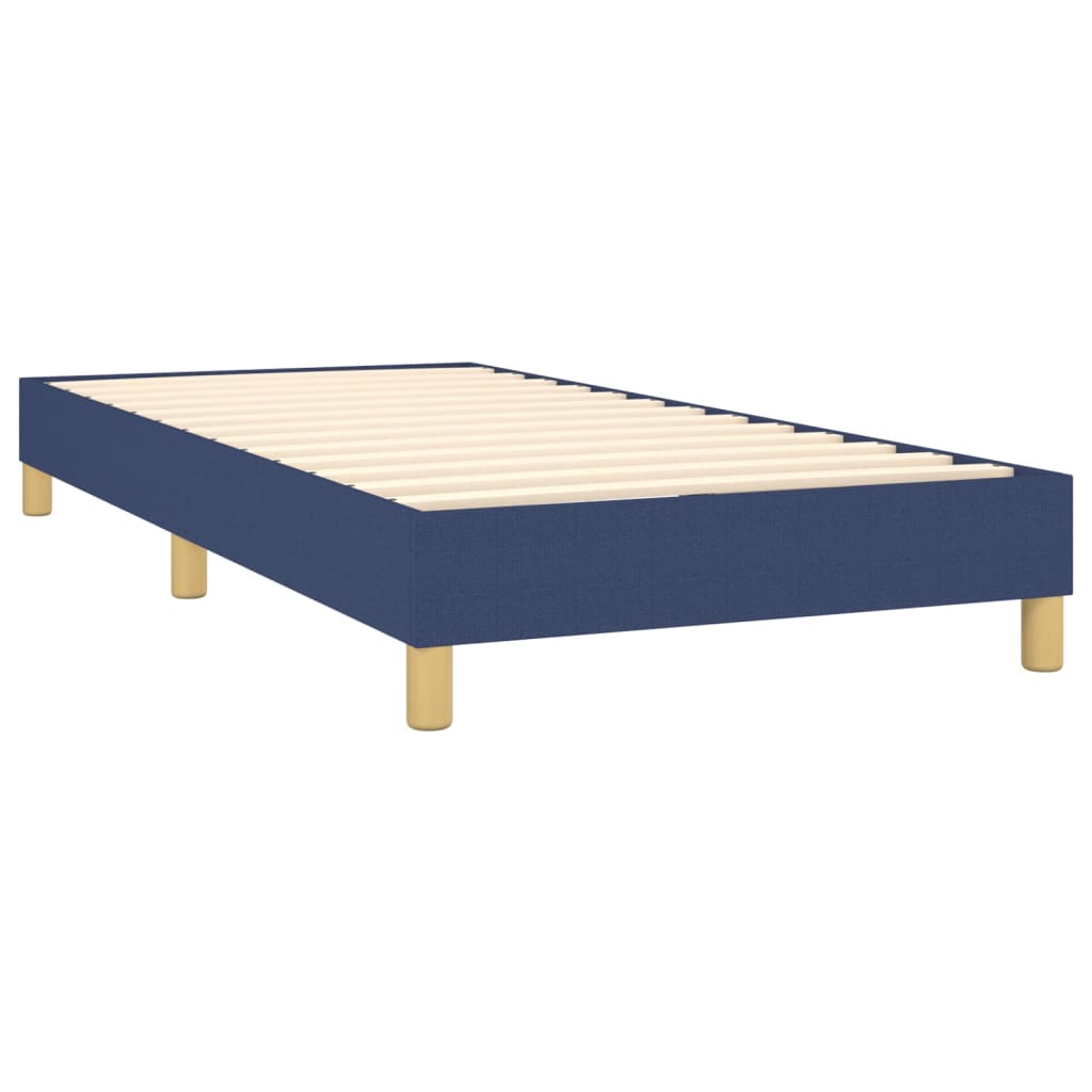 Letto a Molle con Materasso e LED Blu 90x190 cm in Tessuto - homemem39